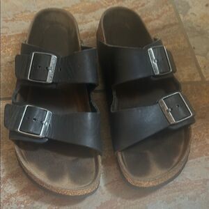 Birkenstock Black Double Strap Sandals with Buckles